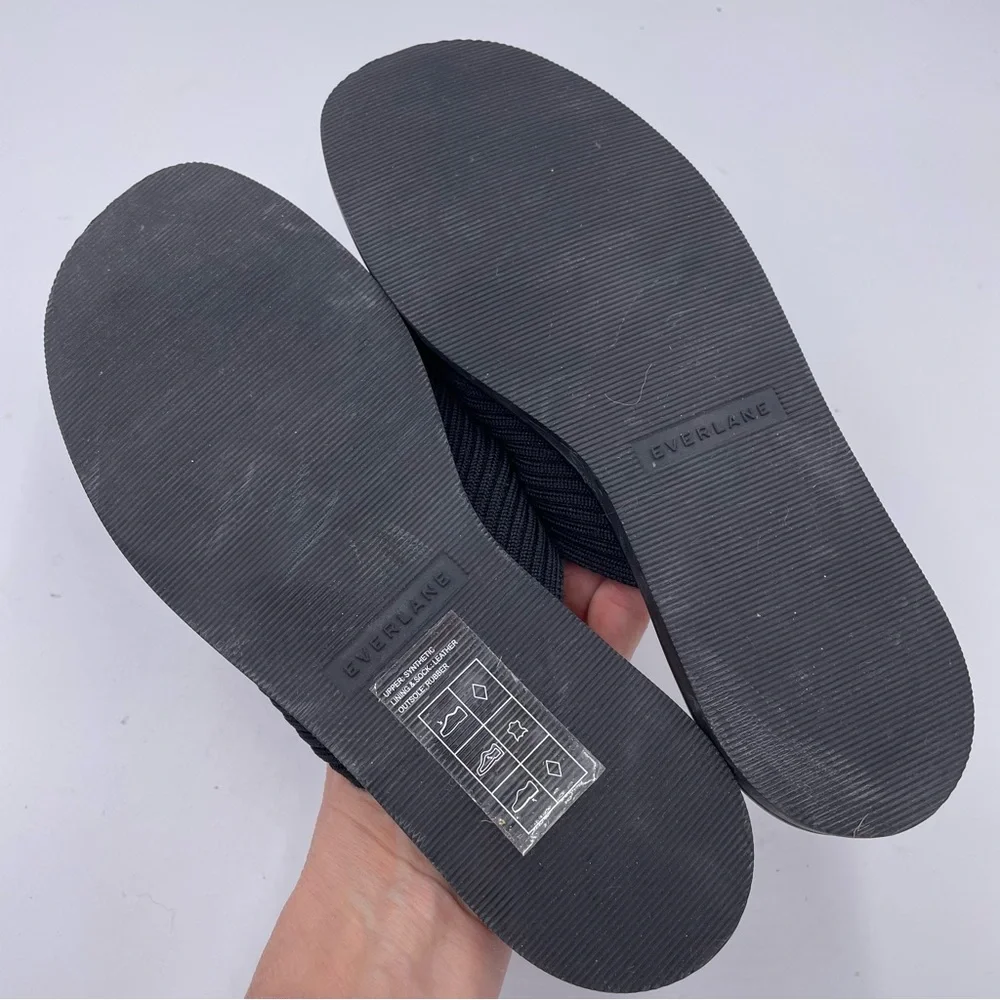 Everlane Black Ribbed Crisscross Slide Sandals - Picture 9 of 11
